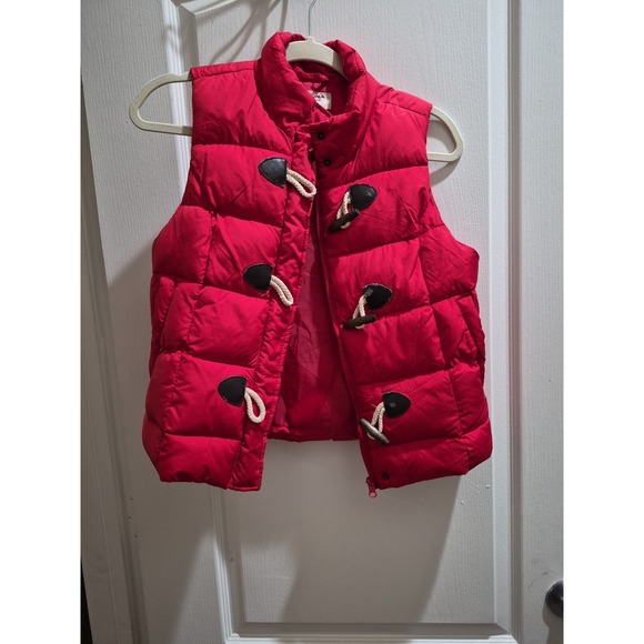 Arizona Jean Company Jackets & Blazers - Arizona Jeans Red Puffy Vest Jacket Toggle Zip Closure Pockets Womens Small